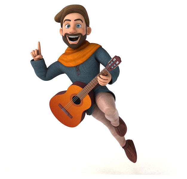 Fun 3D cartoon medieval man