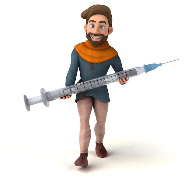 Fun 3D cartoon medieval man