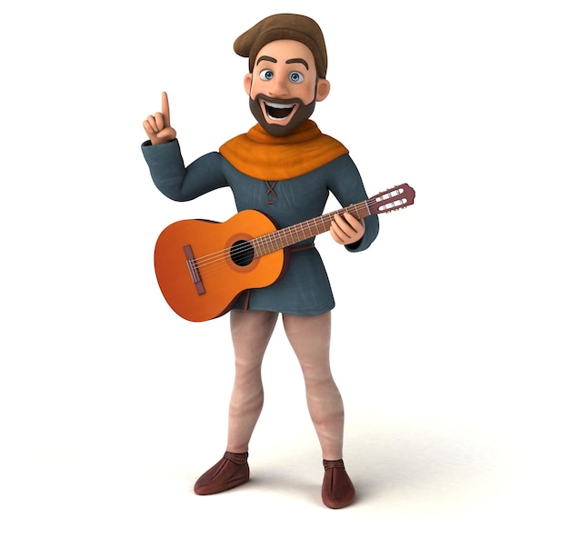 Fun 3D cartoon medieval man