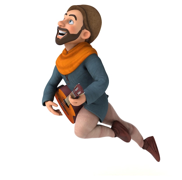 Fun 3D cartoon medieval man