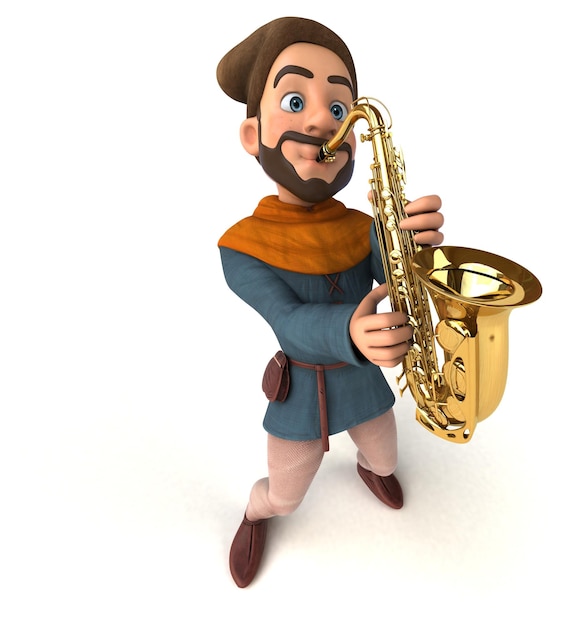 Fun 3D cartoon medieval man