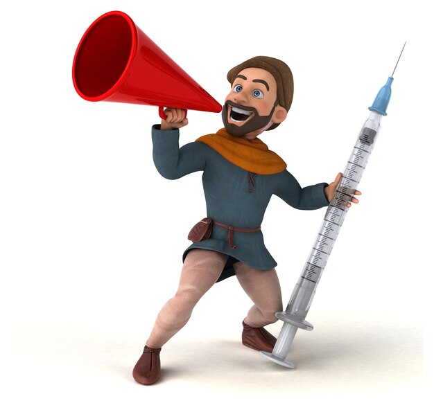 Fun 3D cartoon medieval man