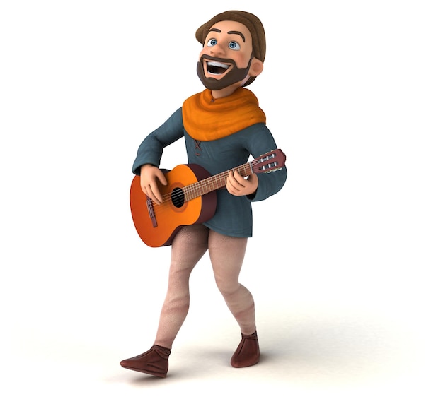 Fun 3D cartoon medieval man