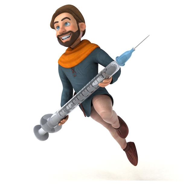 Fun 3D cartoon medieval man