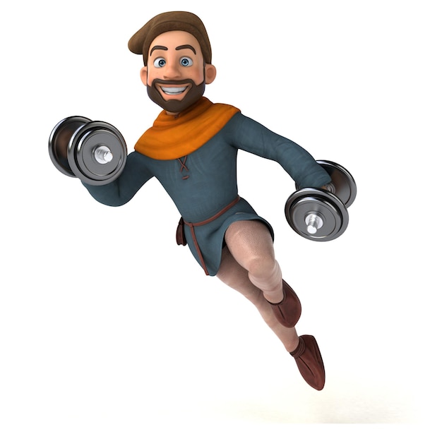 Fun 3D cartoon medieval man