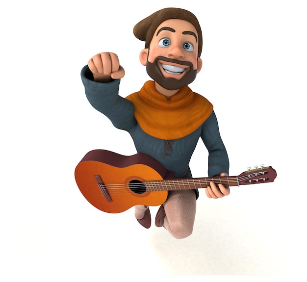 Fun 3D cartoon medieval man