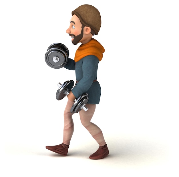 Fun 3D cartoon medieval man