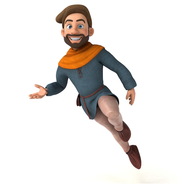 Fun 3D cartoon medieval man