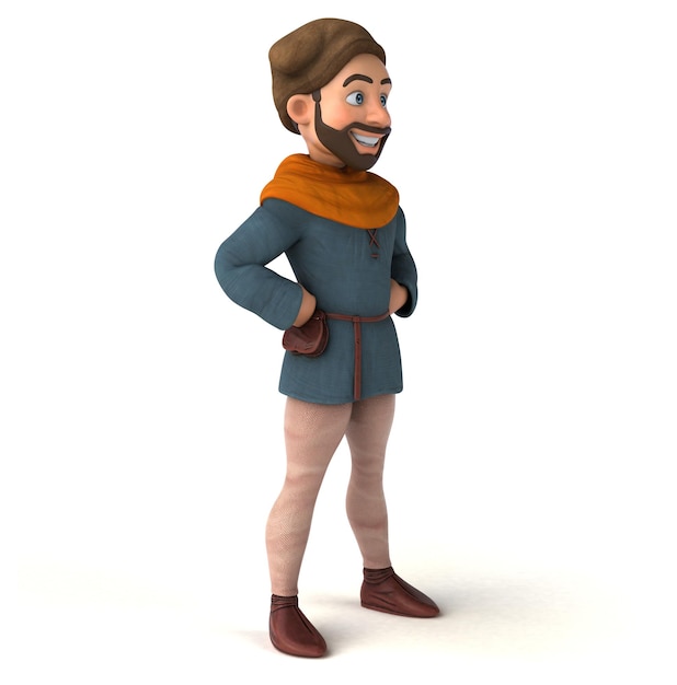 Fun 3D cartoon medieval man