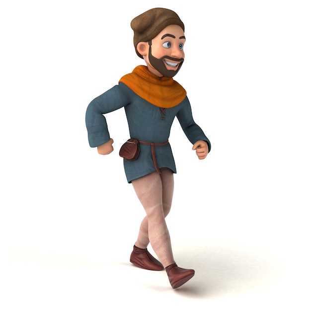 Fun 3D cartoon medieval man