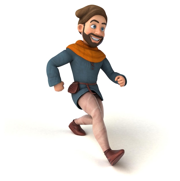 Fun 3D cartoon medieval man