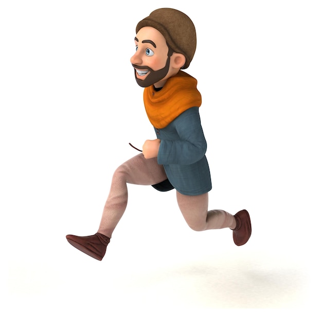 Fun 3D cartoon medieval man