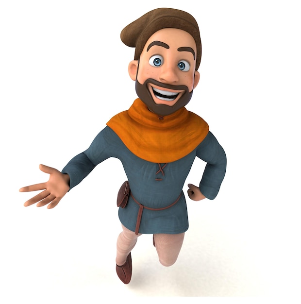 Fun 3D cartoon medieval man