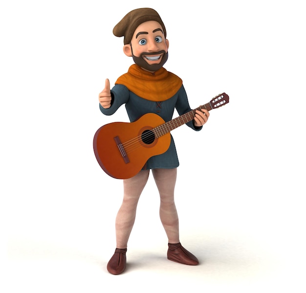 Fun 3D cartoon medieval man