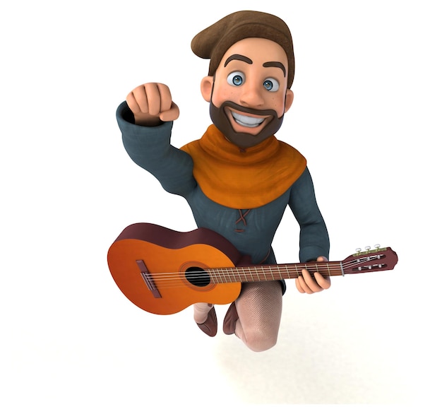 Fun 3D cartoon medieval man