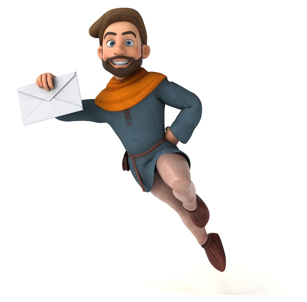 Fun 3D cartoon medieval man