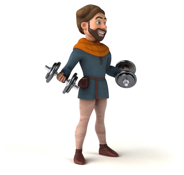 Fun 3D cartoon medieval man