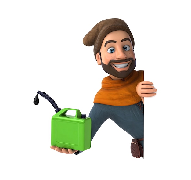 fun 3d cartoon medieval man