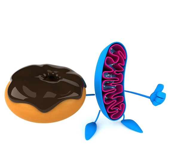 Photo fun 3d cartoon mitochondria character