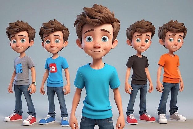 Fun 3d cartoon teenage boy