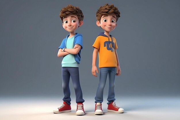 Fun 3d cartoon teenage boy