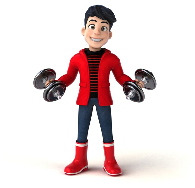 Fun 3D cartoon teenage boy