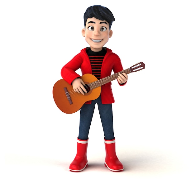 Fun 3D cartoon teenage boy