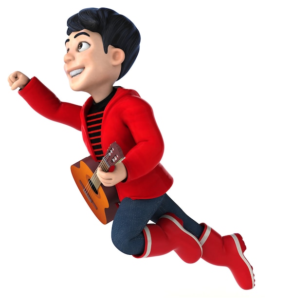 Fun 3D cartoon teenage boy