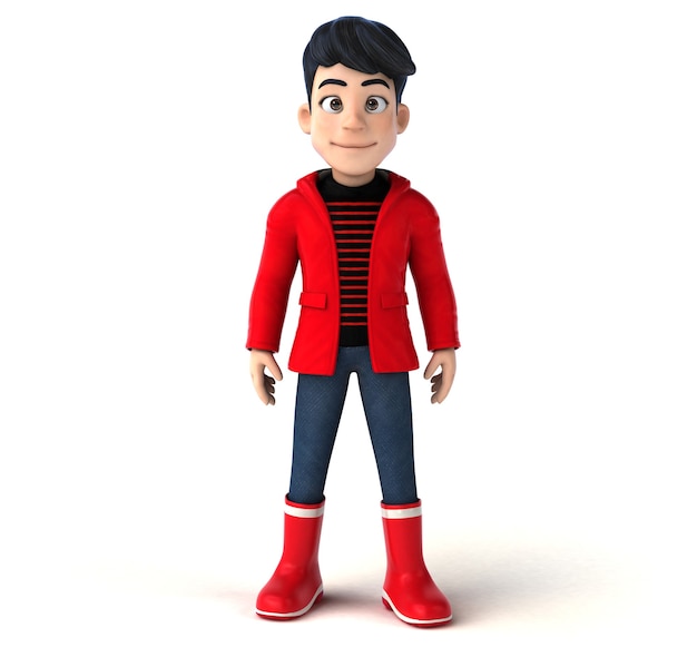 fun 3d cartoon teenage boy