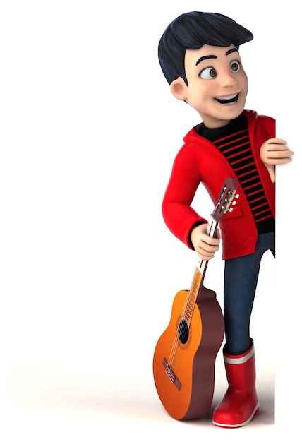 Fun 3D cartoon teenage boy