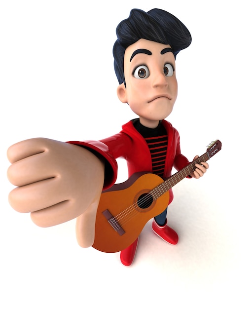 Fun 3D cartoon teenage boy