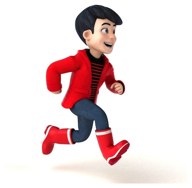 Fun 3D cartoon teenage boy