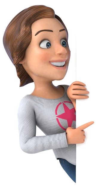 Fun 3D cartoon teenage girl