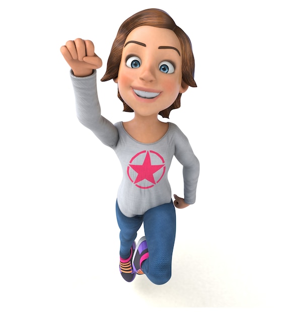 Весело 3D мультфильм девочка-подросток