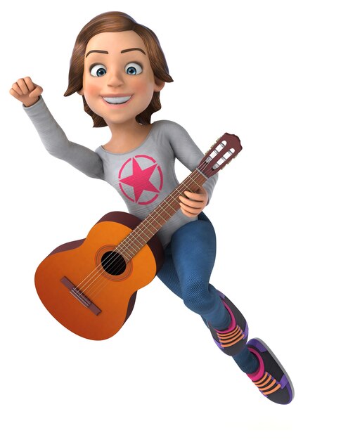 Fun 3D cartoon teenage girl