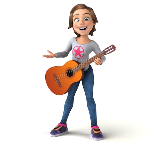 Fun 3D cartoon teenage girl