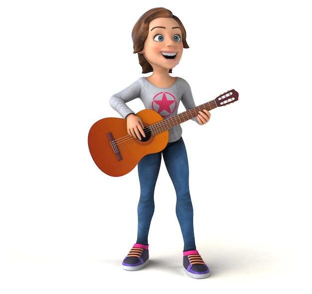 Fun 3D cartoon teenage girl