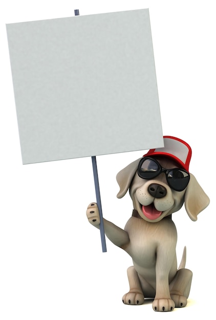 Photo fun 3d cartoon white labrador retriever