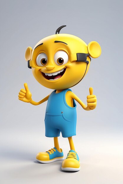 Fun 3D Cartoon Yellow Character