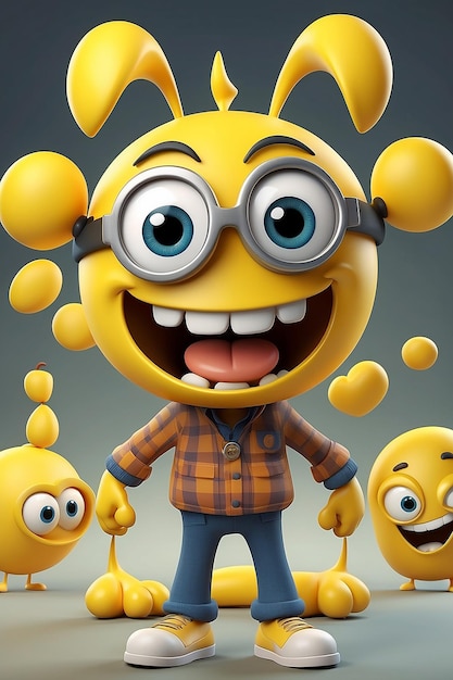 Fun 3D Cartoon Yellow Character