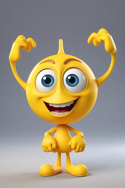 Забавный 3D-карикатурный желтый персонаж