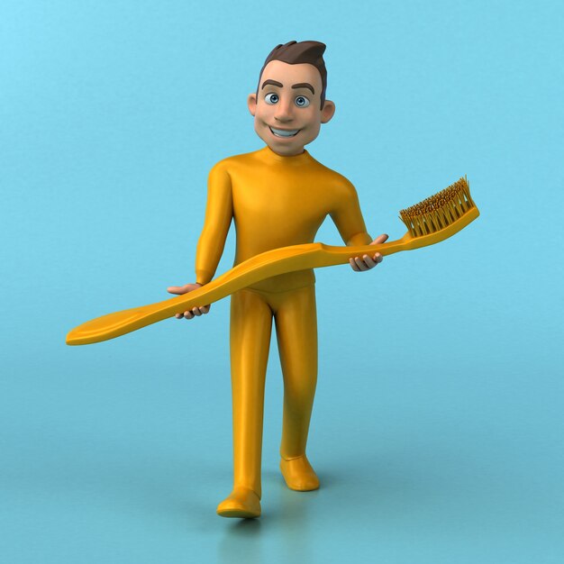 Fun 3D cartoon yellow character