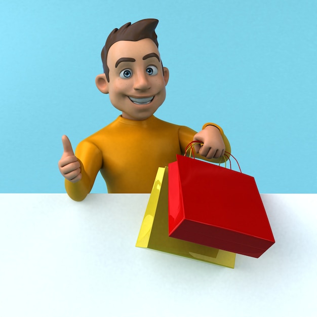 fun 3d cartoon yellow character