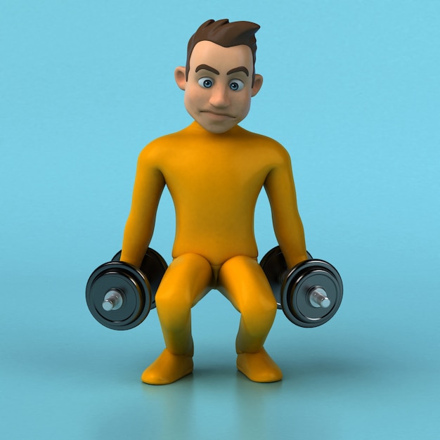 Fun 3d cartoon yellow character