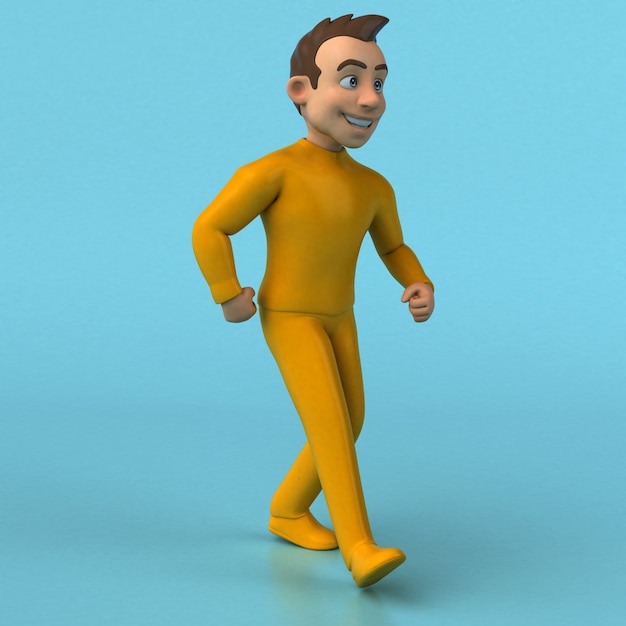Fun 3D cartoon yellow character