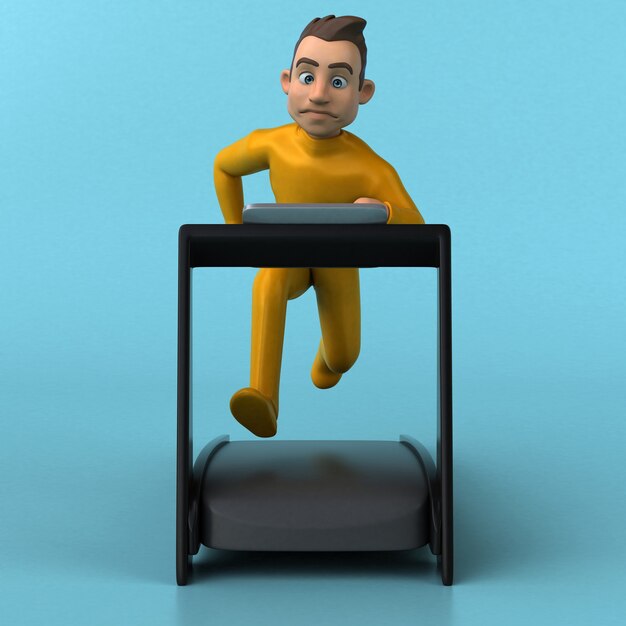 Fun 3D cartoon yellow character