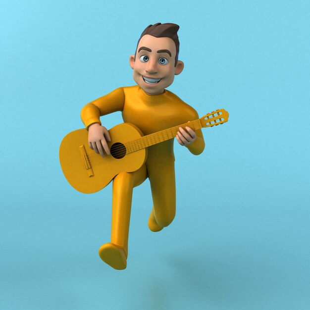 Fun 3D cartoon yellow character