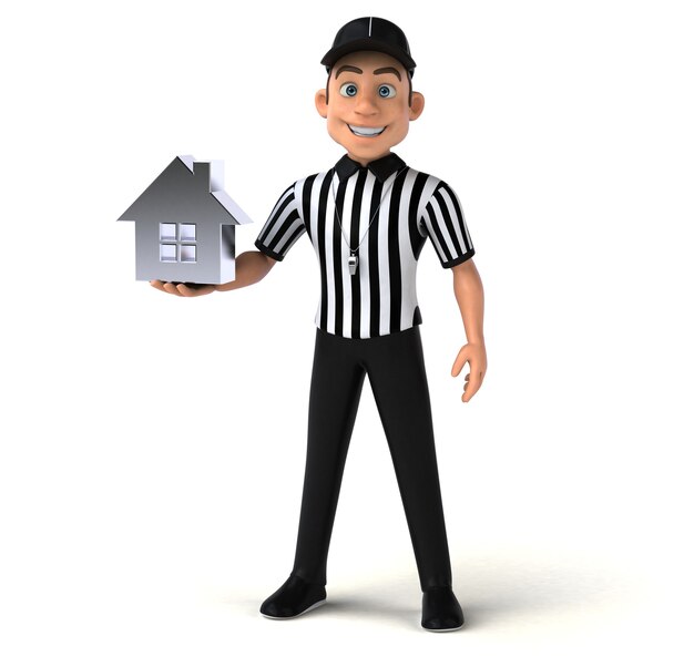 Fun 3D character of an american Referee