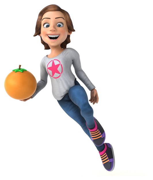 Fun 3D character of a cartoon teenage girl