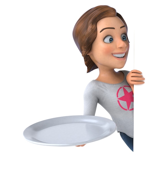 Fun 3D character of a cartoon teenage girl